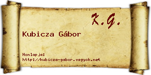 Kubicza Gábor névjegykártya