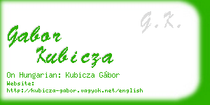 gabor kubicza business card