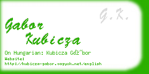 gabor kubicza business card